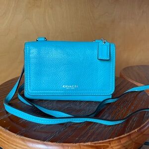 Coach Teal Crossbody Wallet